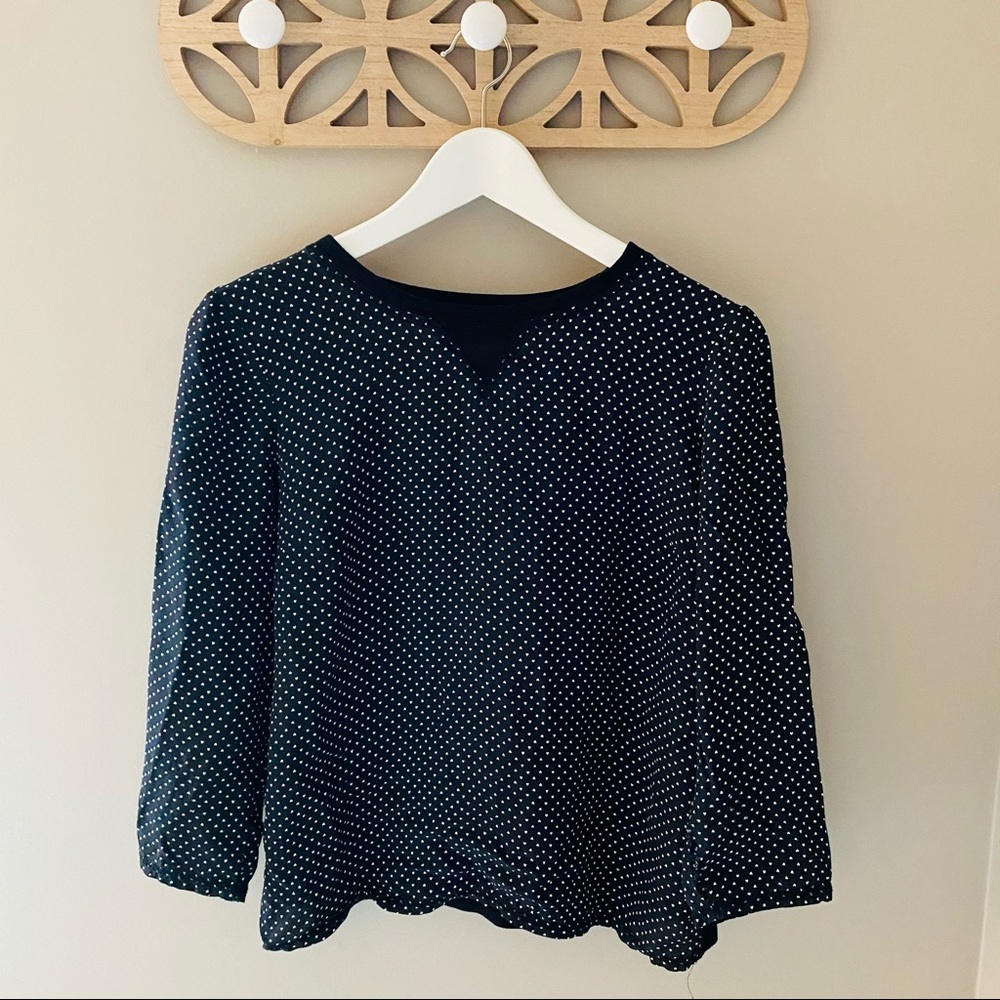 Madewell Heart Blouse Black/White Sz Small